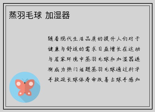 蒸羽毛球 加湿器